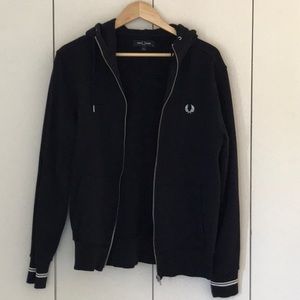 Fred Perry Men’s Black zip hoodie Sz M